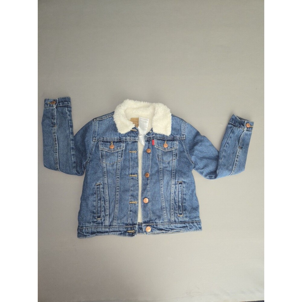 Girls Levi Strauss Denim Jacket With Sherpa Lining Size M 10-12 Years